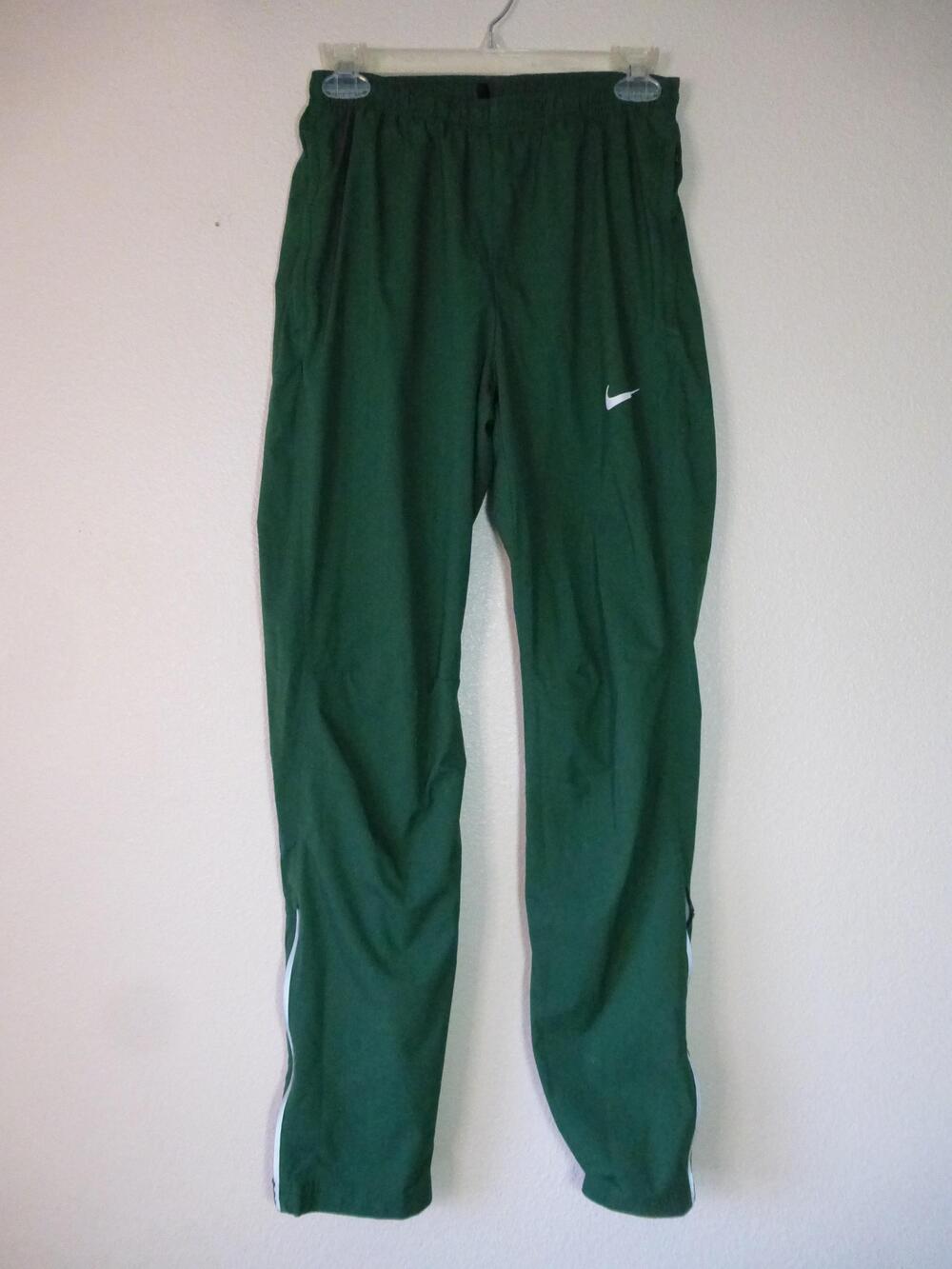 Nike Pants Womens XS Weather Reistant Green Track Mesh Lined Zip Hem Reflective